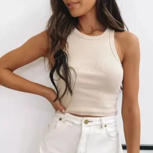 Harajuku Style Off-Shoulder Knitted Crop Vest | Summer Tank Tops