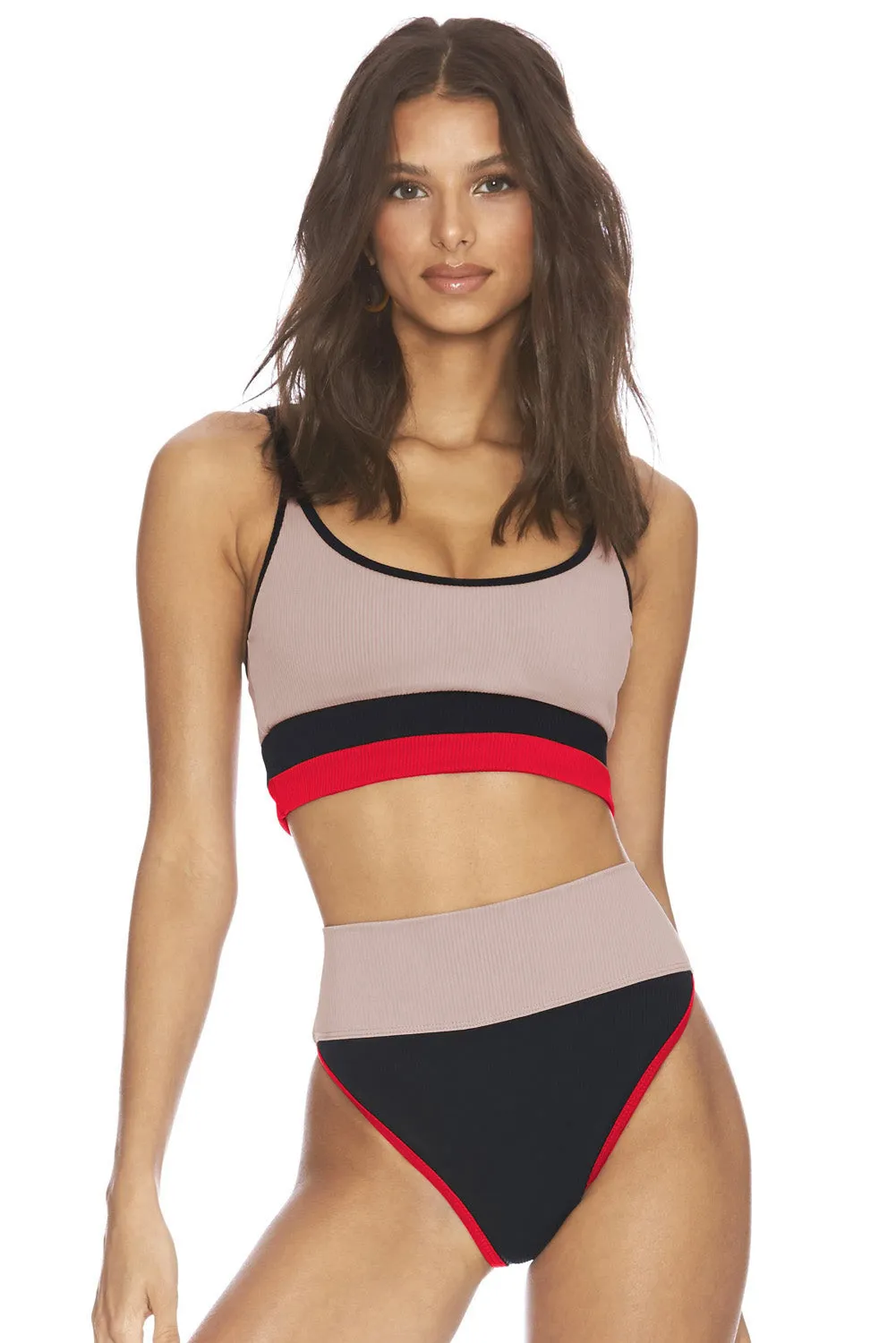 Hazel Blues® |  Color Block Spaghetti Strap Two-Piece Swim Set