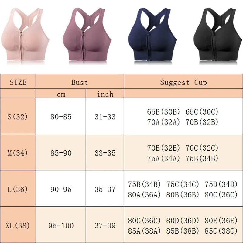 High Impact Sports Bra W/ Zipper