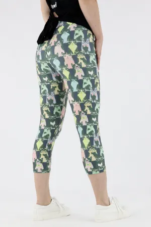 Hipster Cat - Casual Capri Leggings