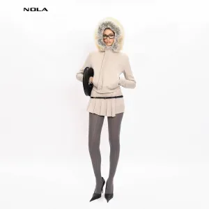 Hooded Plush Skirt Set