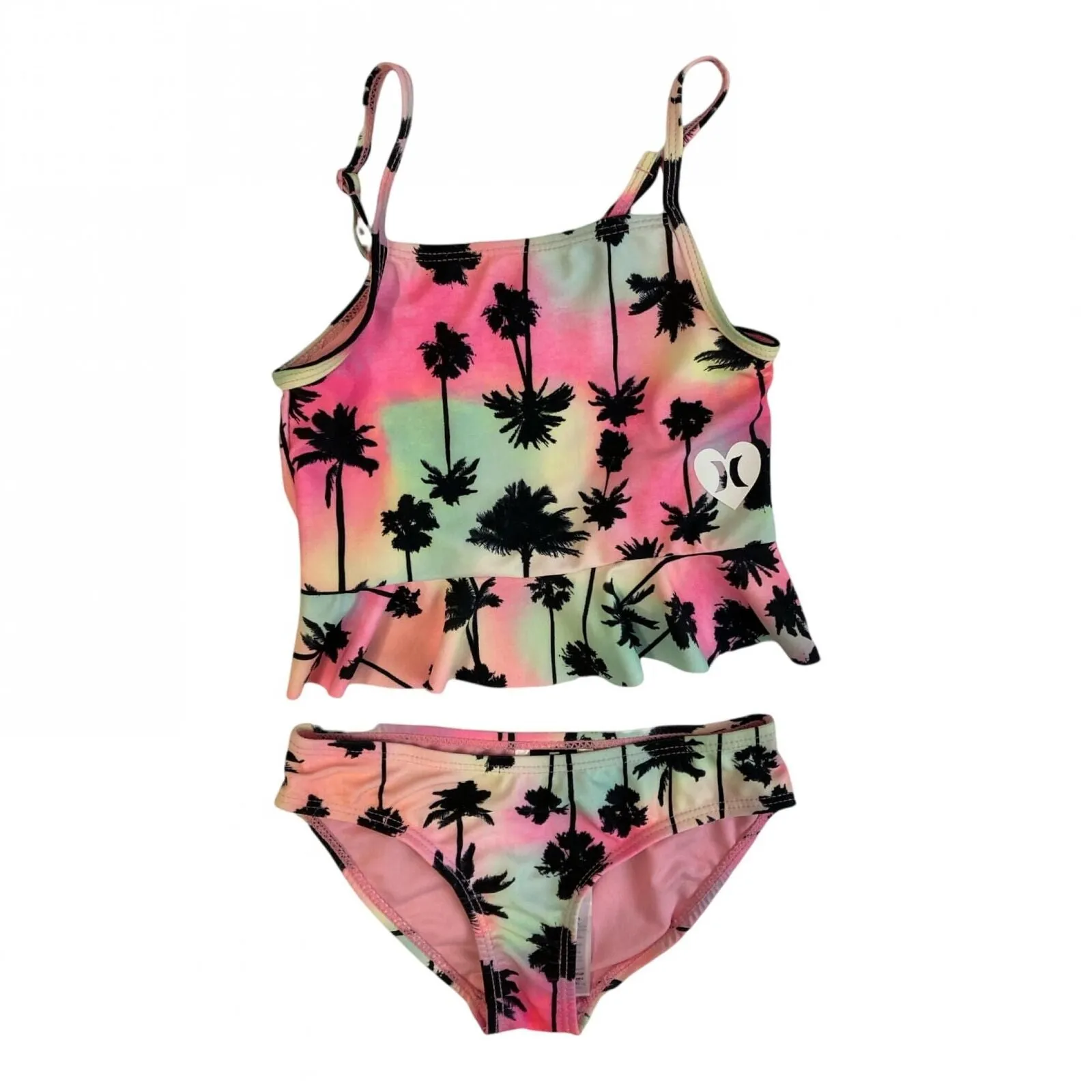 Hurley Girls UPF 50  Palm Tree Tankini Swimsuit Set 167789b3bdadd8
