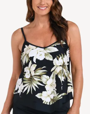 Island Greenery Flutter Tankini Top