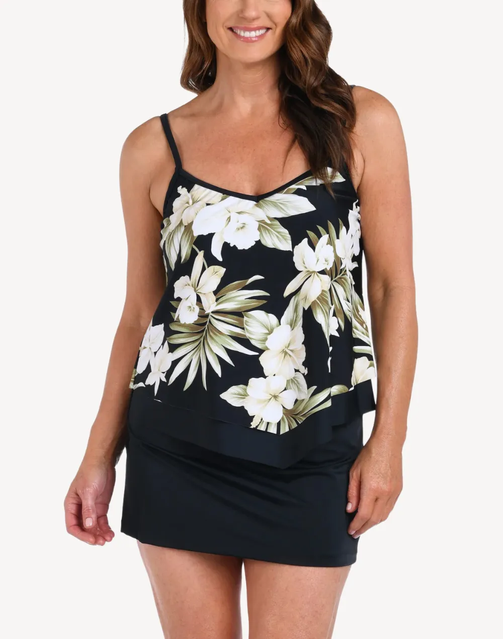 Island Greenery Flutter Tankini Top