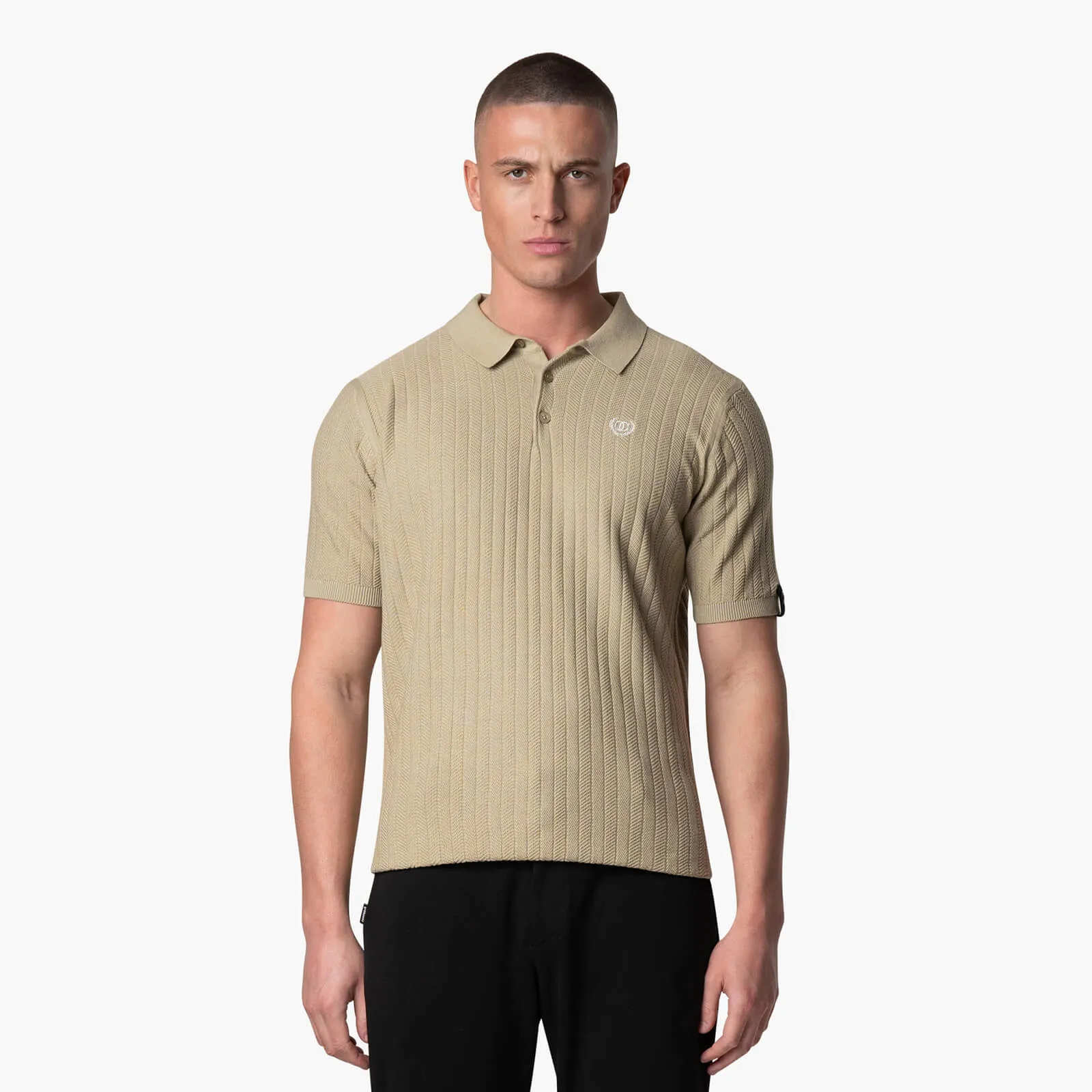 JAY KNITTED POLO | BEIGE/OFF WHITE