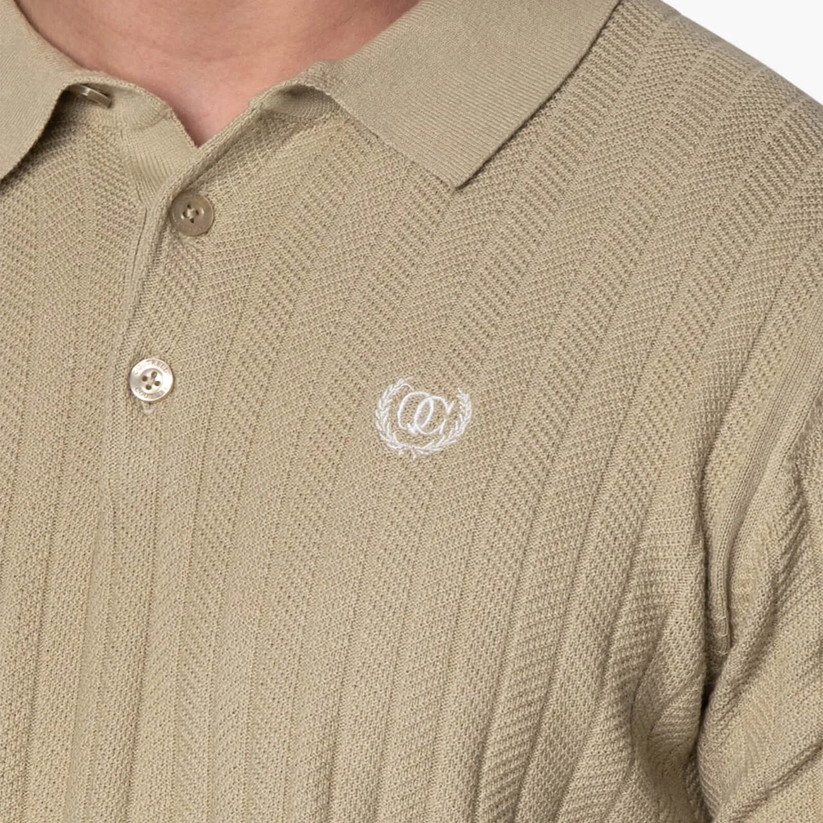 JAY KNITTED POLO | BEIGE/OFF WHITE