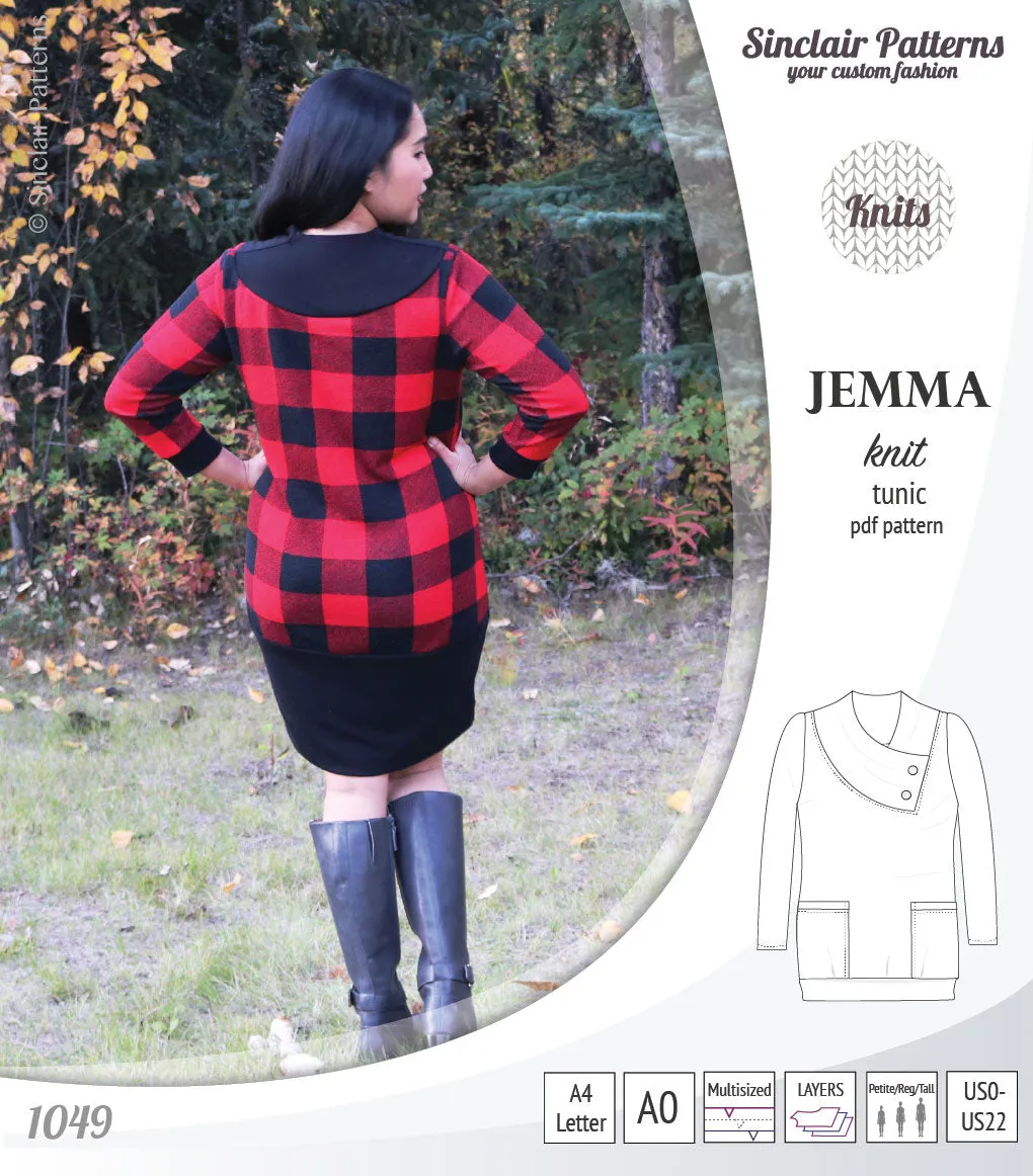 Jemma knit tunic with pockets (PDF)