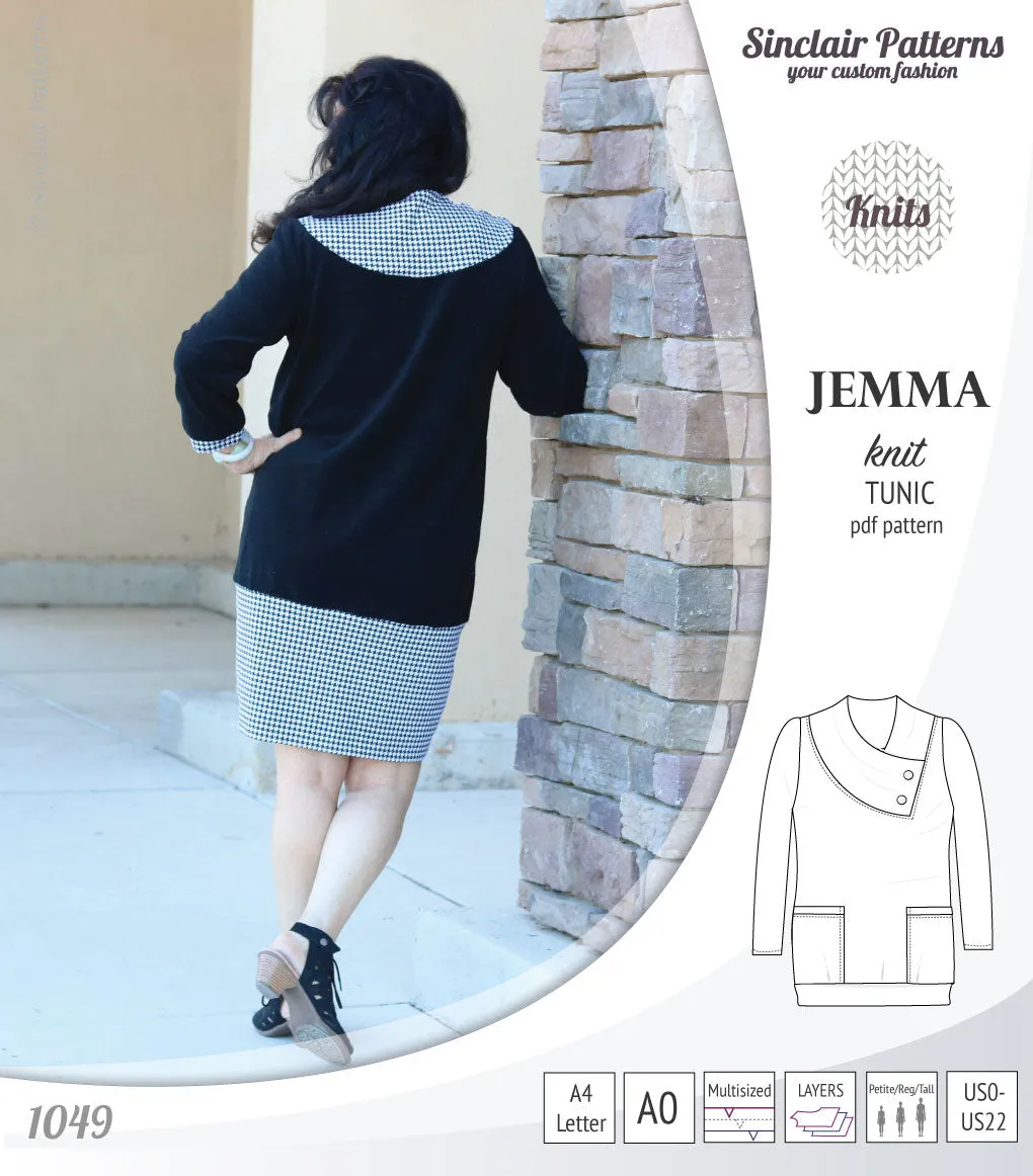 Jemma knit tunic with pockets (PDF)