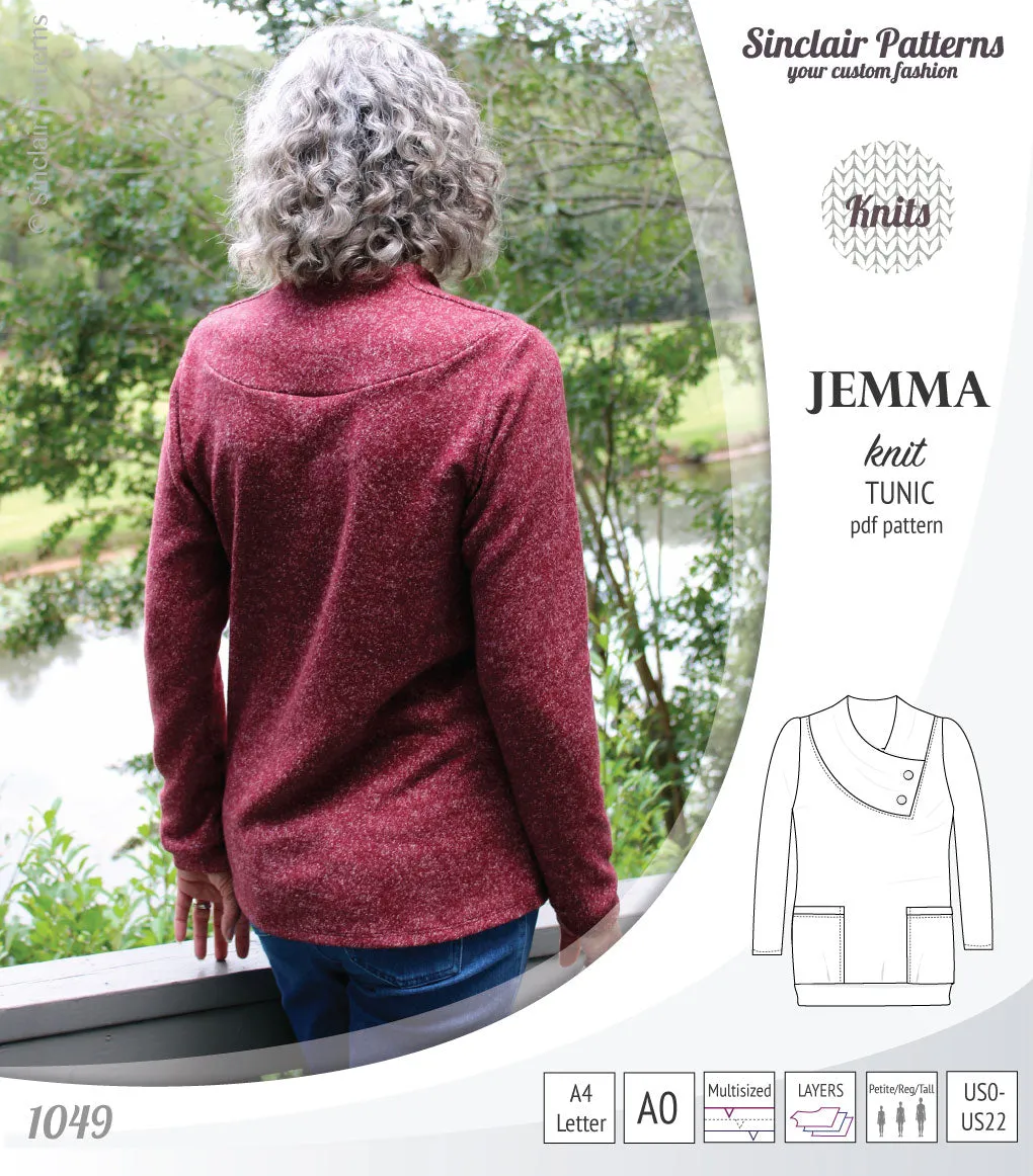 Jemma knit tunic with pockets (PDF)