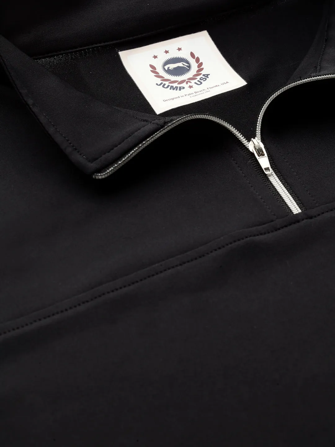 JUMP USA Outdoor Men Black Rapid-Dry Solid T-Shirts