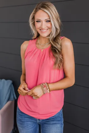 Just Be Yourself Sleeveless Top- Rose Pink
