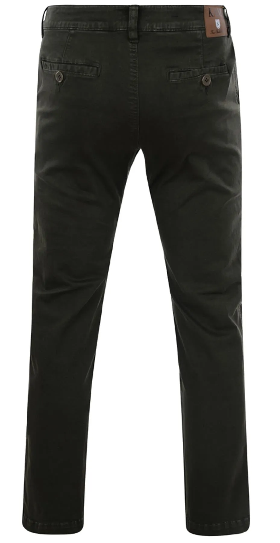 Kam Regular Fit Stretch Modern Chino Trousers 261 in Khaki waist size 40" to 70"