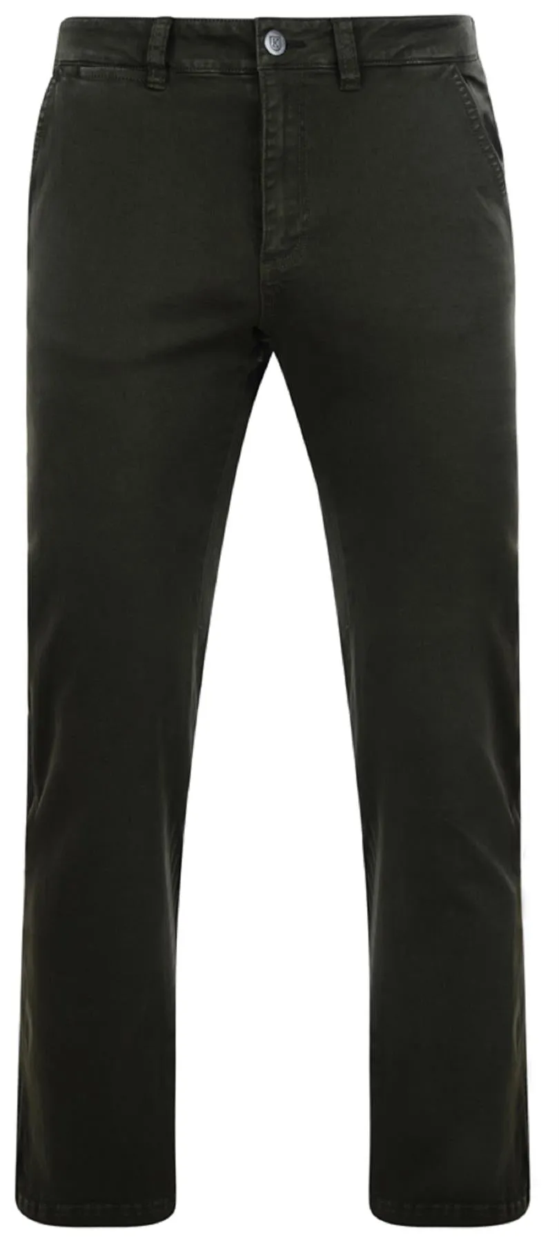 Kam Regular Fit Stretch Modern Chino Trousers 261 in Khaki waist size 40" to 70"