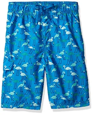 Kanu Surf Boys' Big Key West Flamingo Quick Dry Beach Board Shorts Swim Trunk, Royal, Large (14/16)