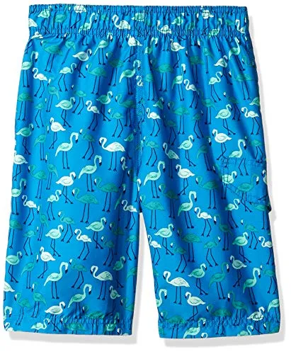 Kanu Surf Boys' Big Key West Flamingo Quick Dry Beach Board Shorts Swim Trunk, Royal, Large (14/16)