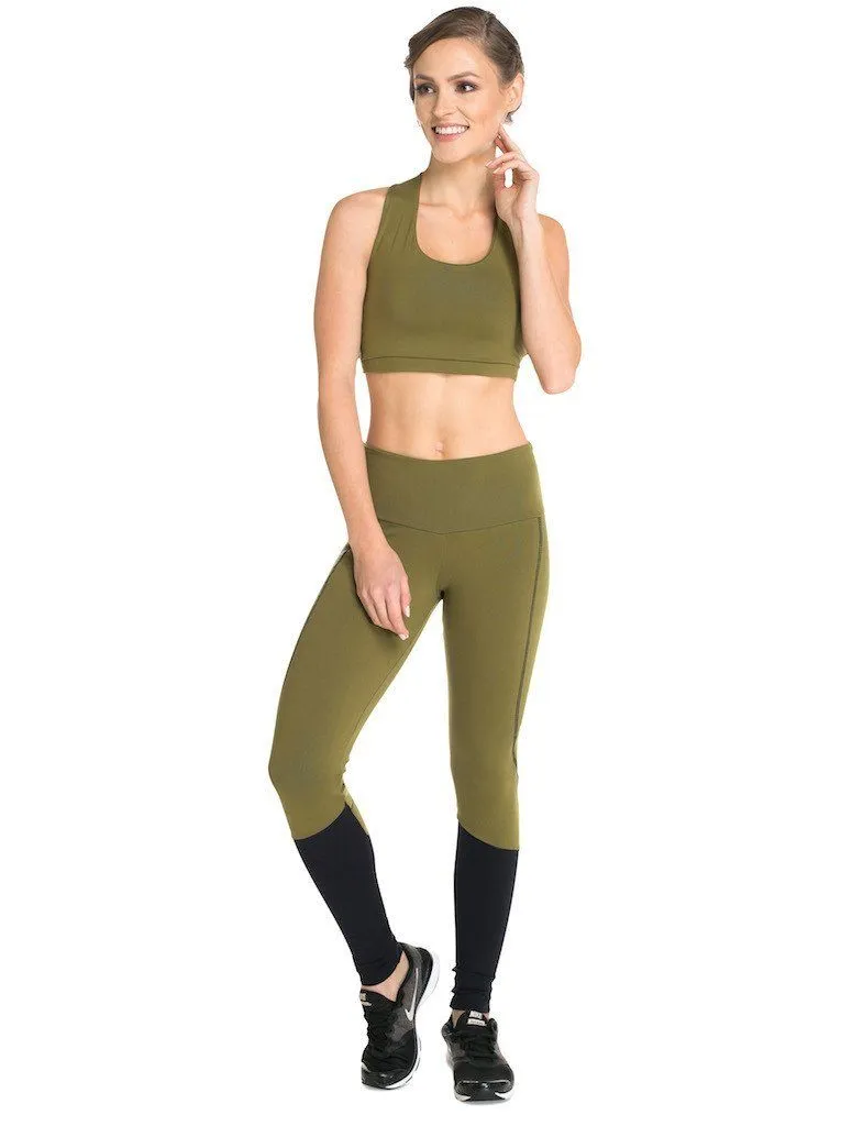 Khaki Block Supplex Compress F/L Tights - XL only!