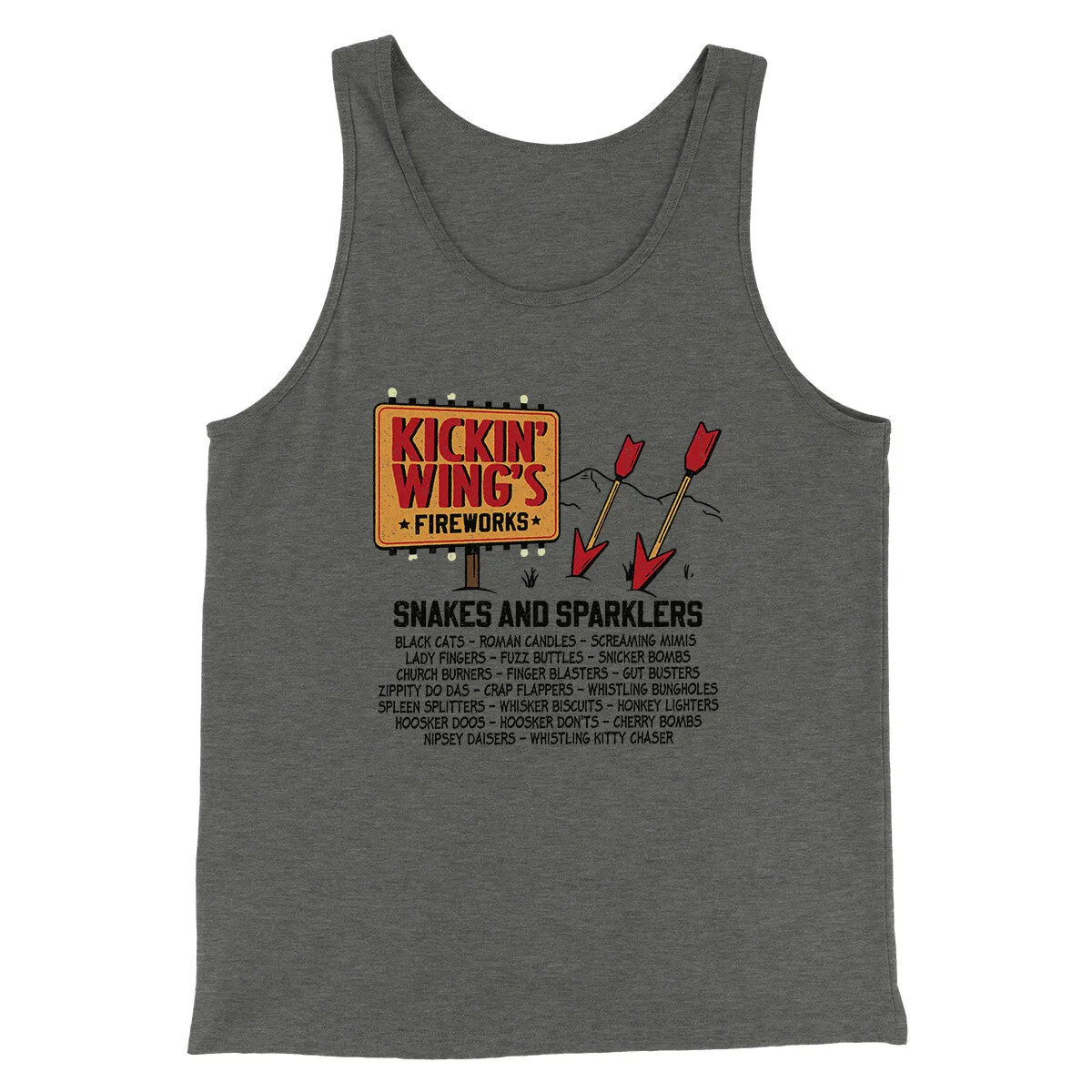 Kickin' Wing's Fireworks Funny Movie Men/Unisex Tank Top