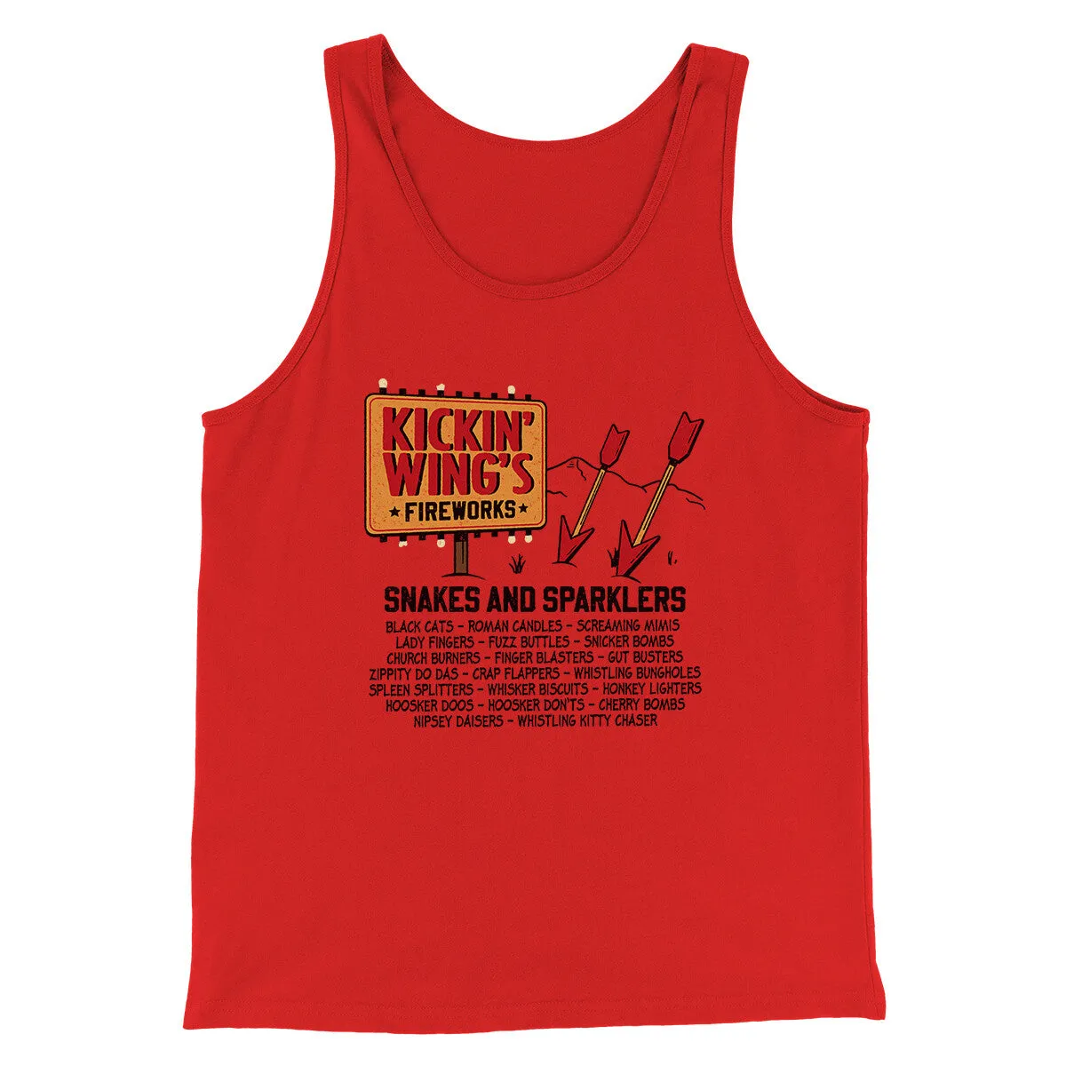 Kickin' Wing's Fireworks Funny Movie Men/Unisex Tank Top