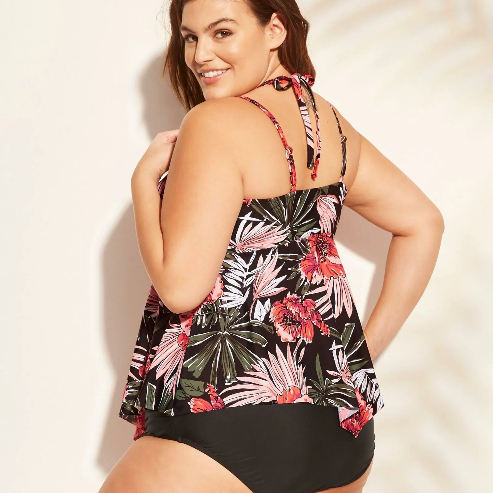 Kona Sol Women's Plus Size Double Strap Tankini Top