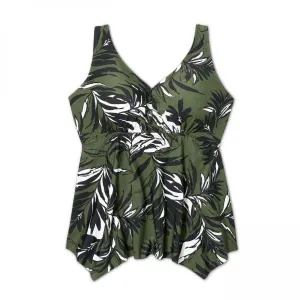 Kona Sol Women's Plus Size Handkerchief Tankini Top