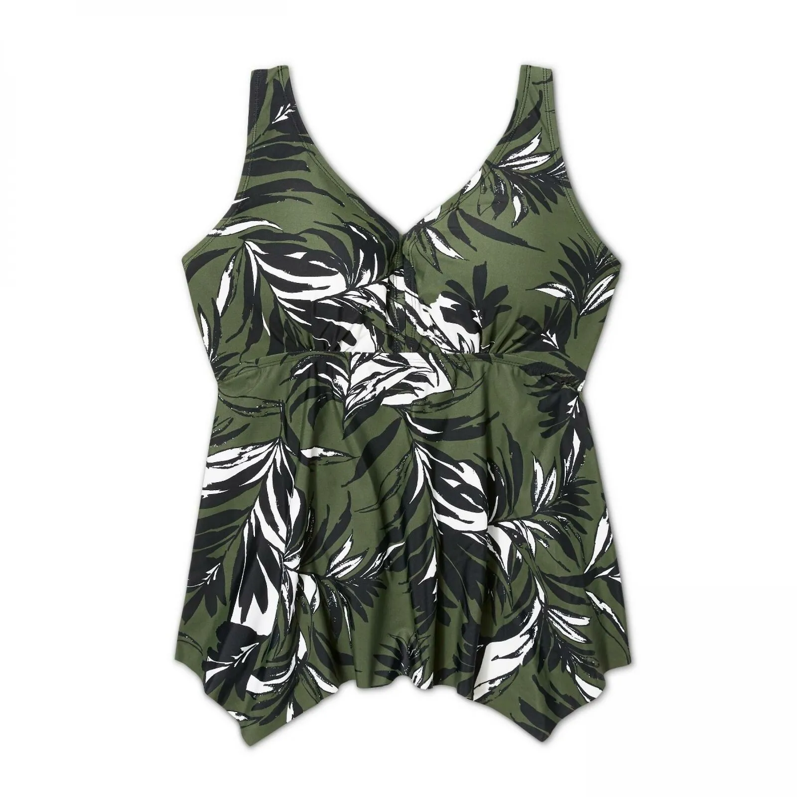 Kona Sol Women's Plus Size Handkerchief Tankini Top