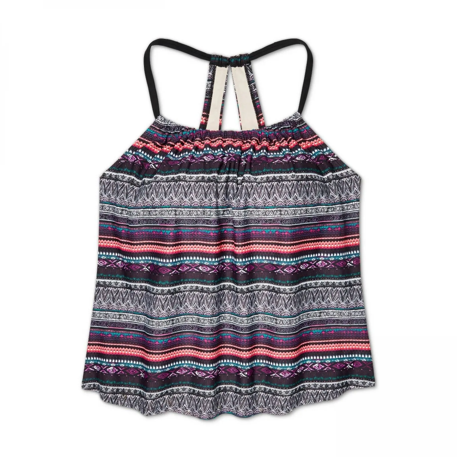 Kona Sol Women's Plus Size Racerback High Neck Tankini Top