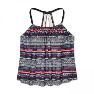 Kona Sol Women's Plus Size Racerback High Neck Tankini Top