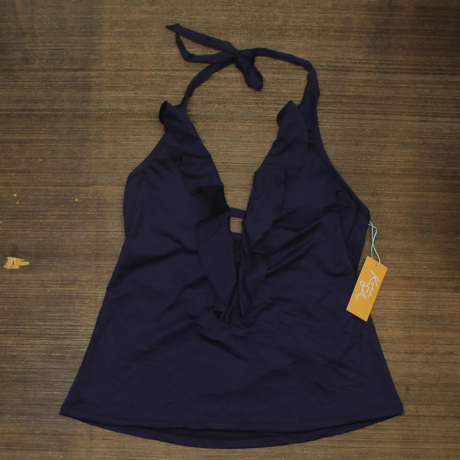 Kona Sol Women's Ruffle Halter Tankini Top