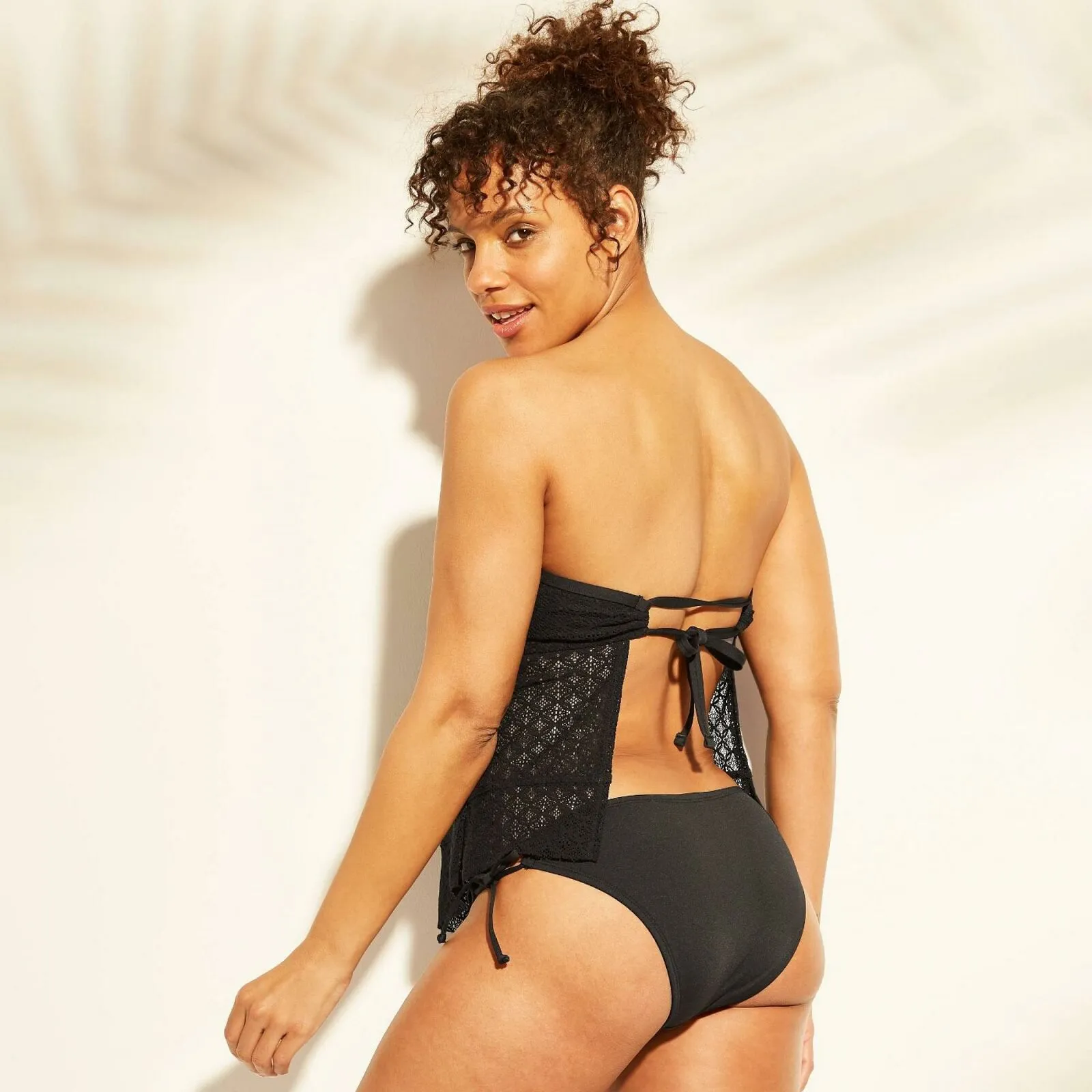 Kona Sol Women's Strapless Crochet Bandeau Tankini Top
