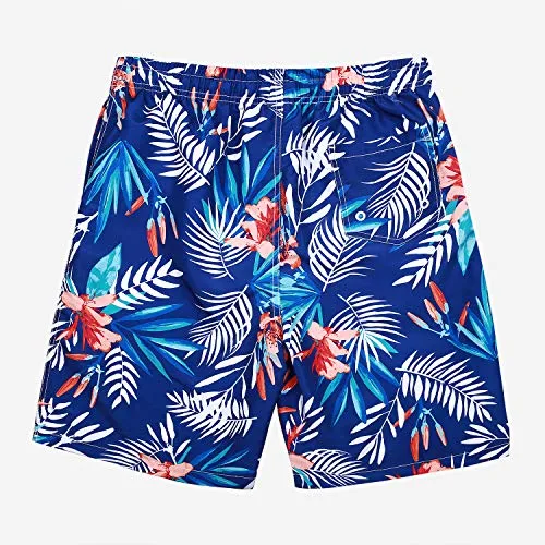 Kute 'n' Koo Boys Swim Trunks, UPF 50  Quick Dry Boys Swim Shorts for Big Boys and Toddlers, Size from 2T to 18/20 (2T, Tropical Leaf)