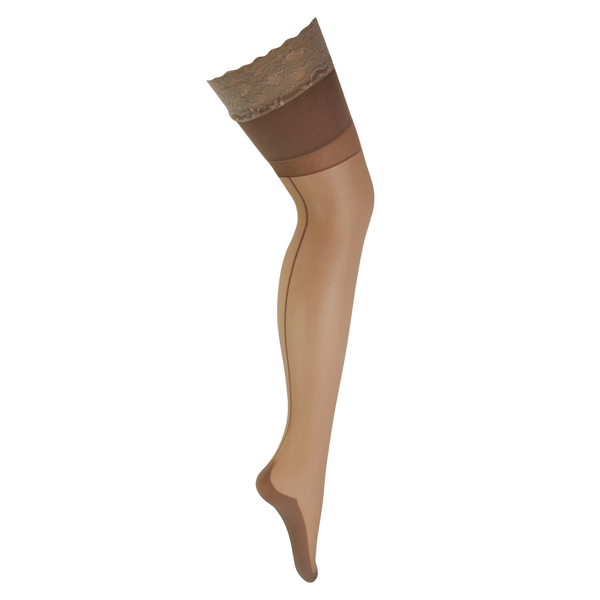 Ladies High Waisted Sheer Black Seamed Tights