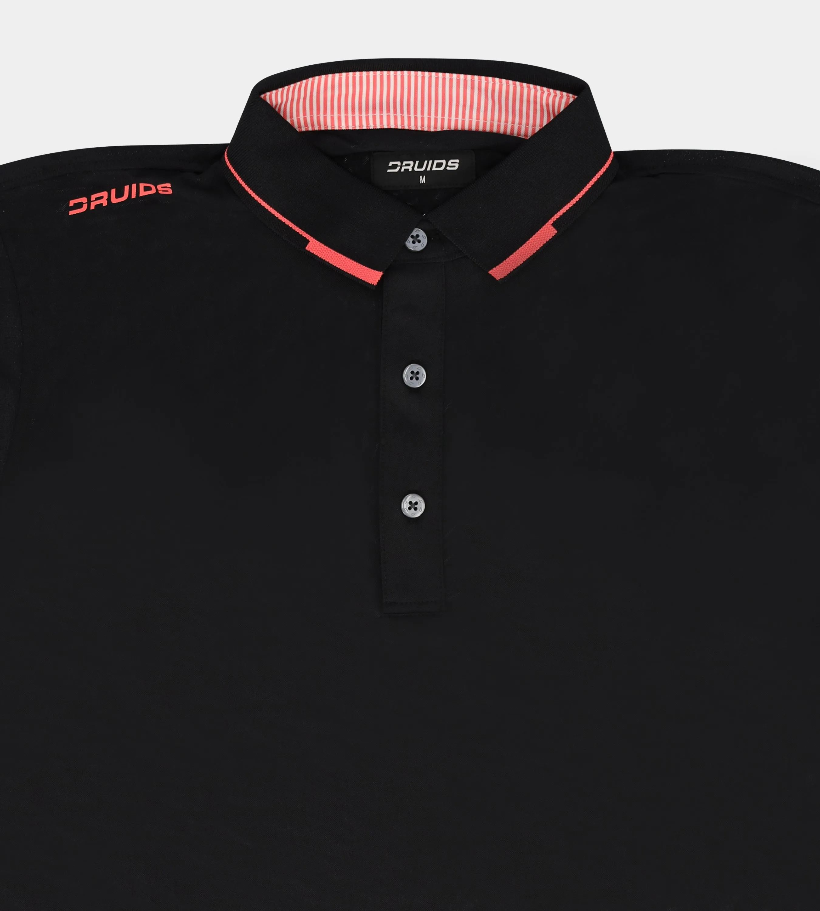 LEADER LONG SLEEVE POLO - BLACK/PINK