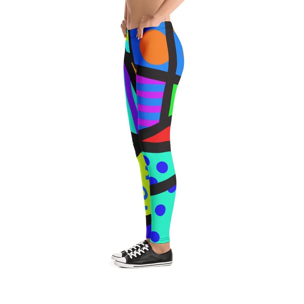 Leggings, Memphis Harajuku Rainbow