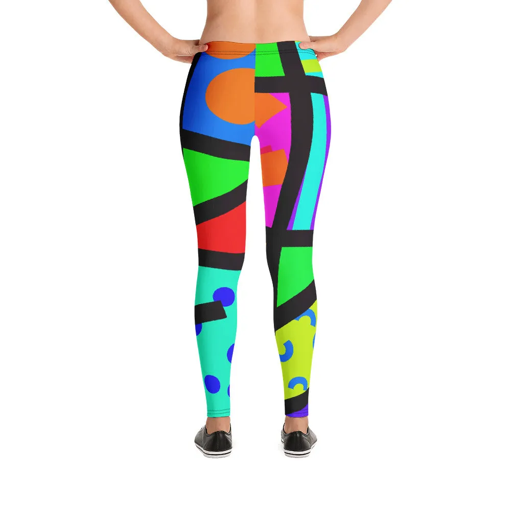 Leggings, Memphis Harajuku Rainbow