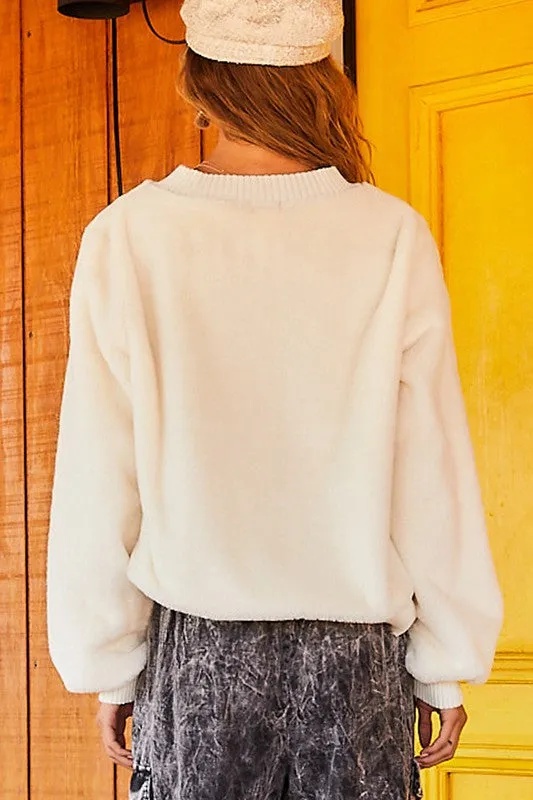 LENA FUR SWEATER (IVORY)