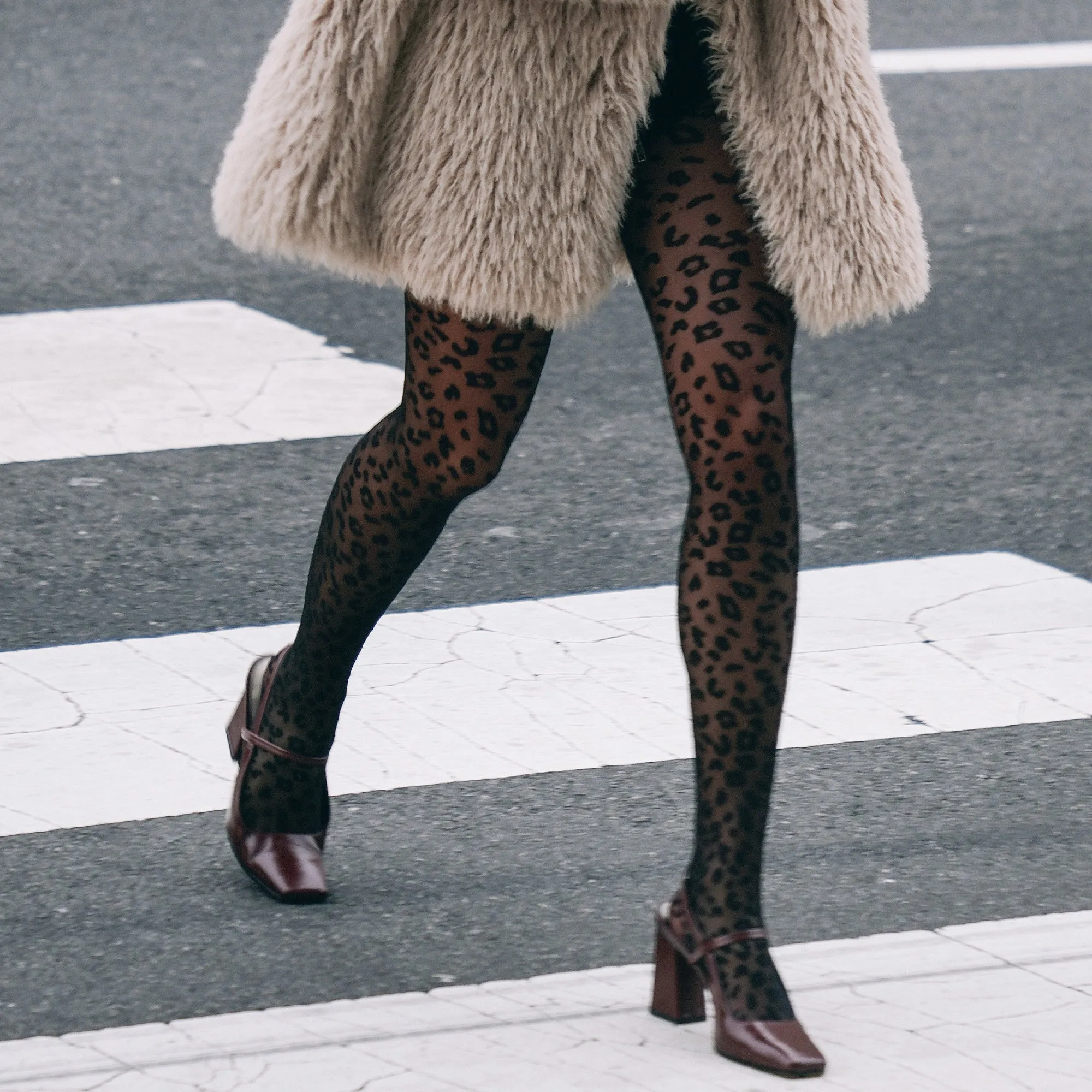 LEOPARD TIGHTS BLACK LEOPARD