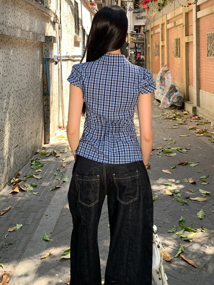 light luxury plaid tops