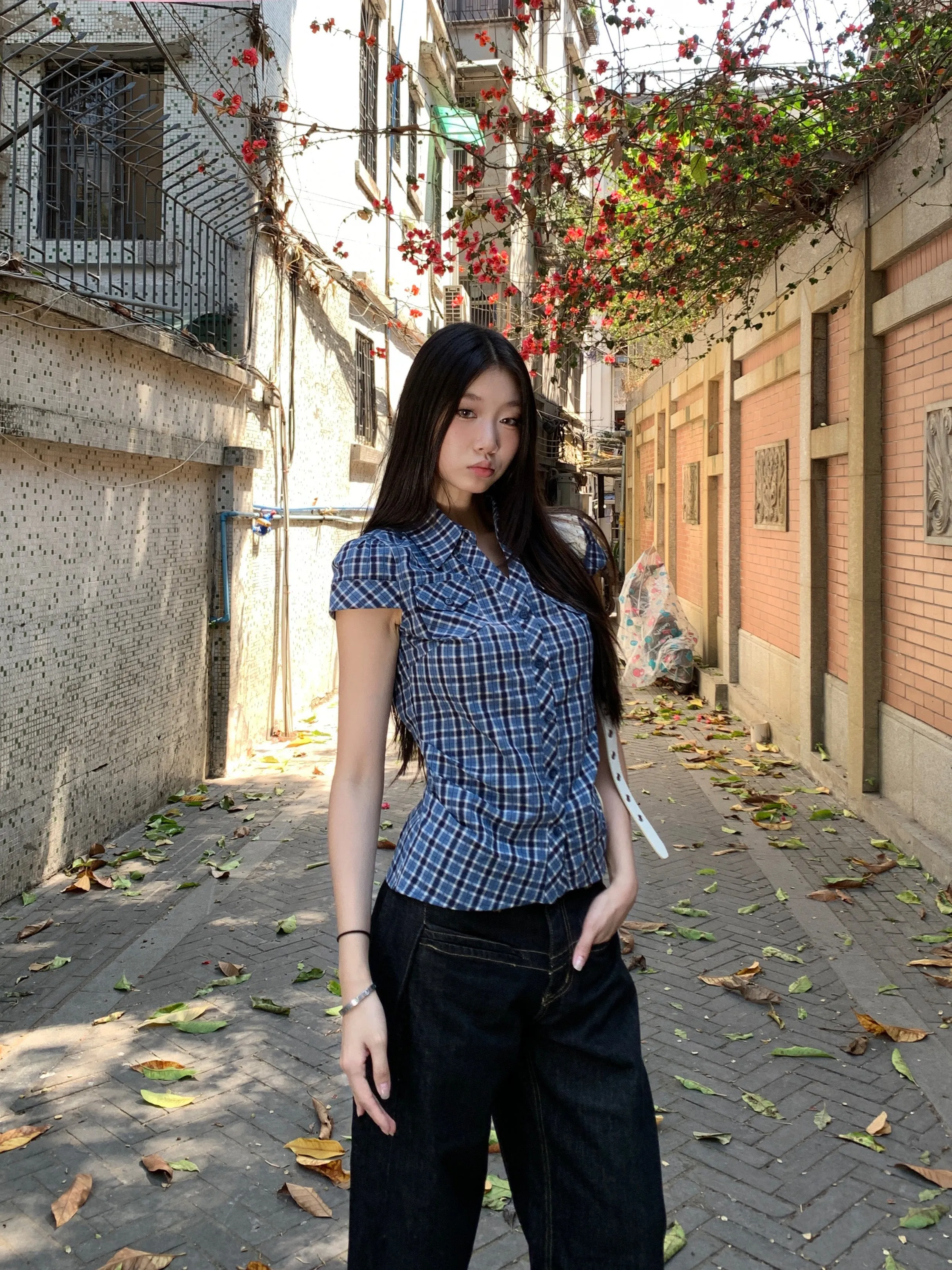 light luxury plaid tops