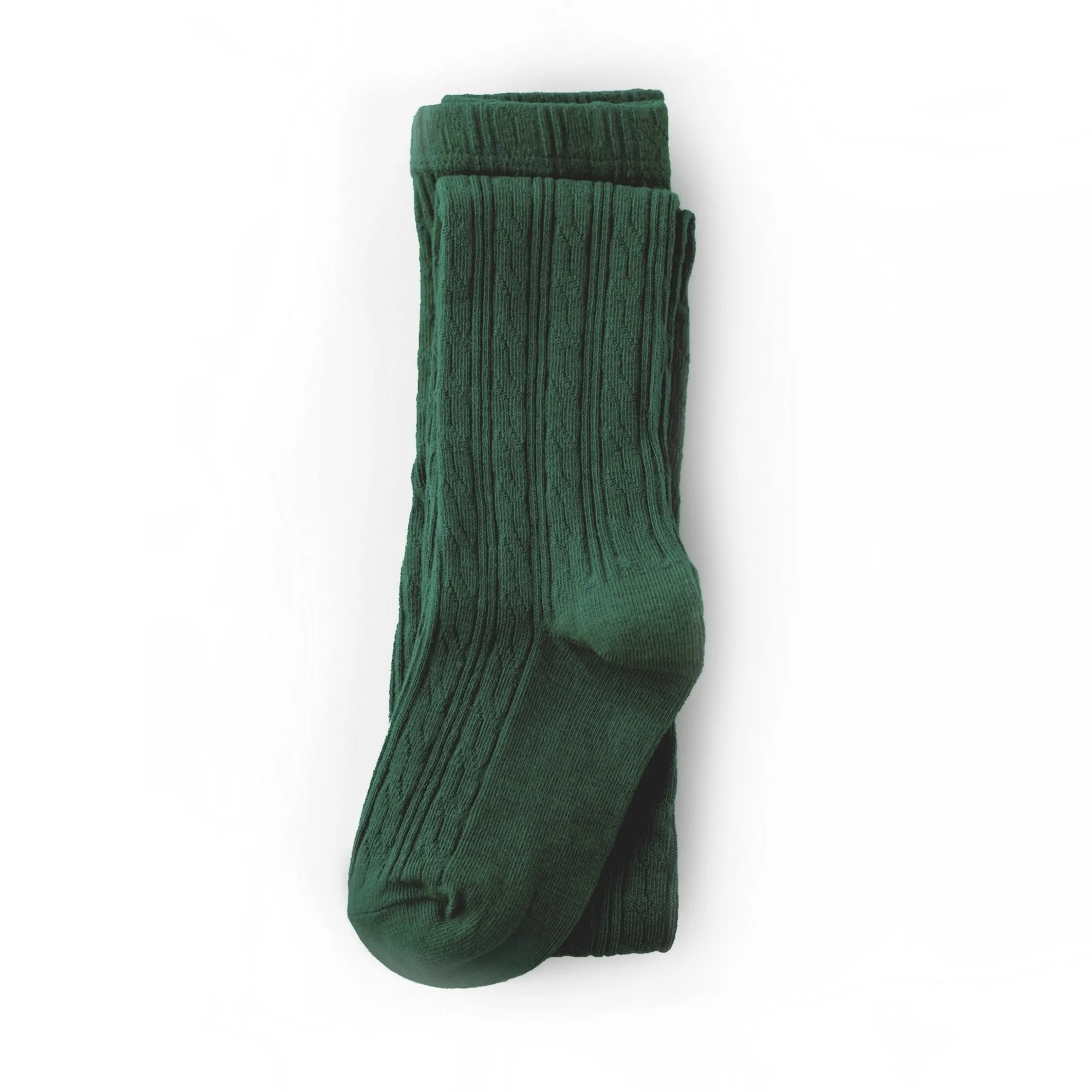 Little Stocking Co Cable Knit Tights - Forest Green