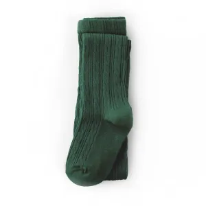 Little Stocking Co Cable Knit Tights - Forest Green