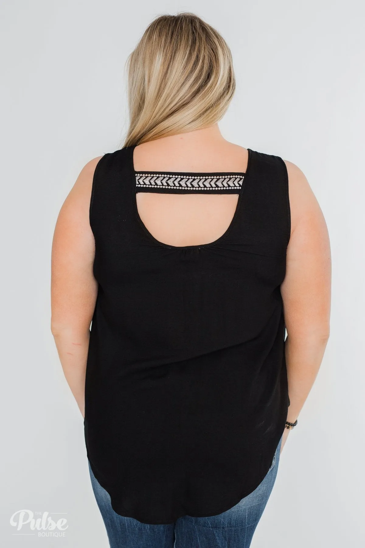 Lovely Nights Criss Cross Tank Top- Black