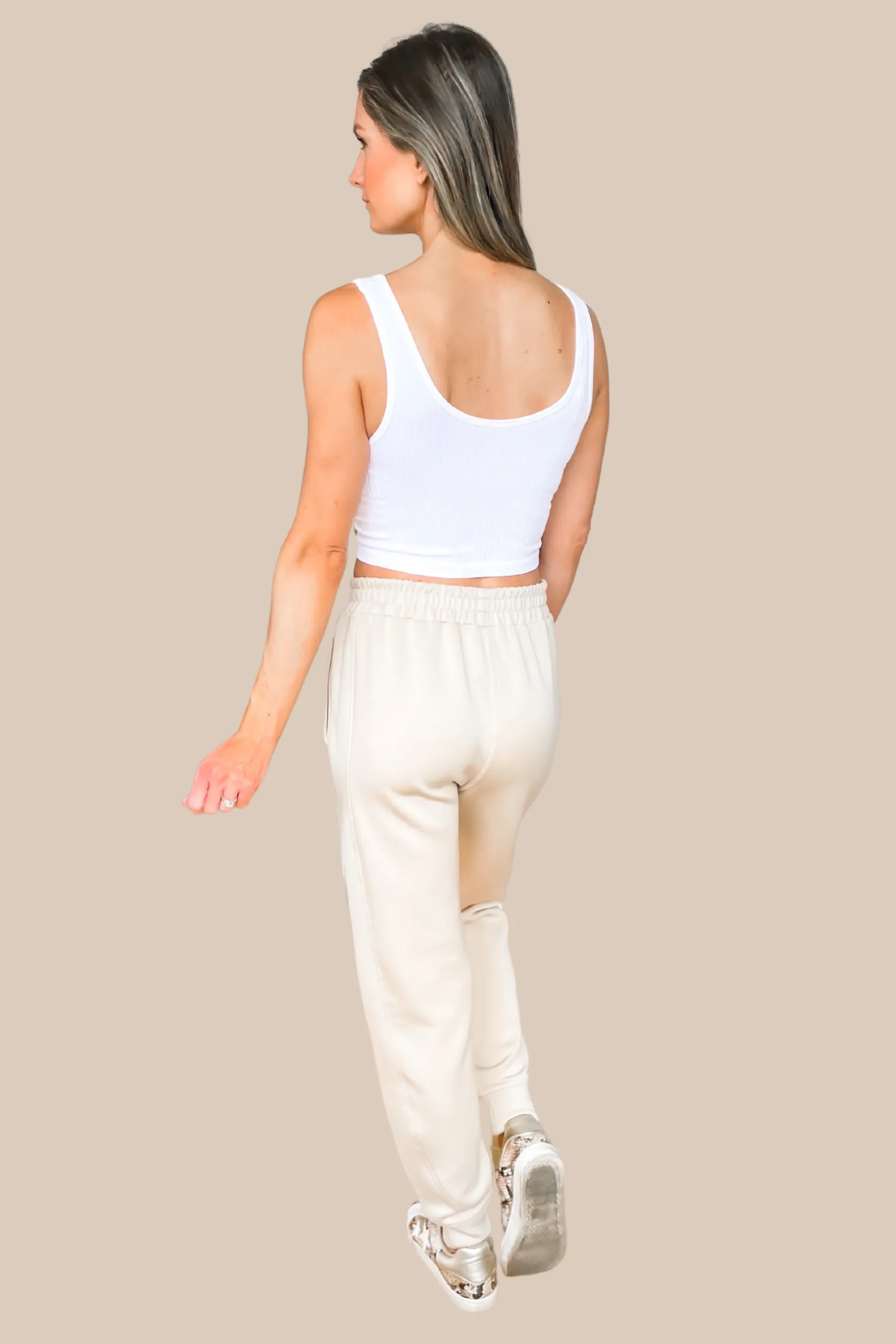 Luna Seamless Crop Top - White
