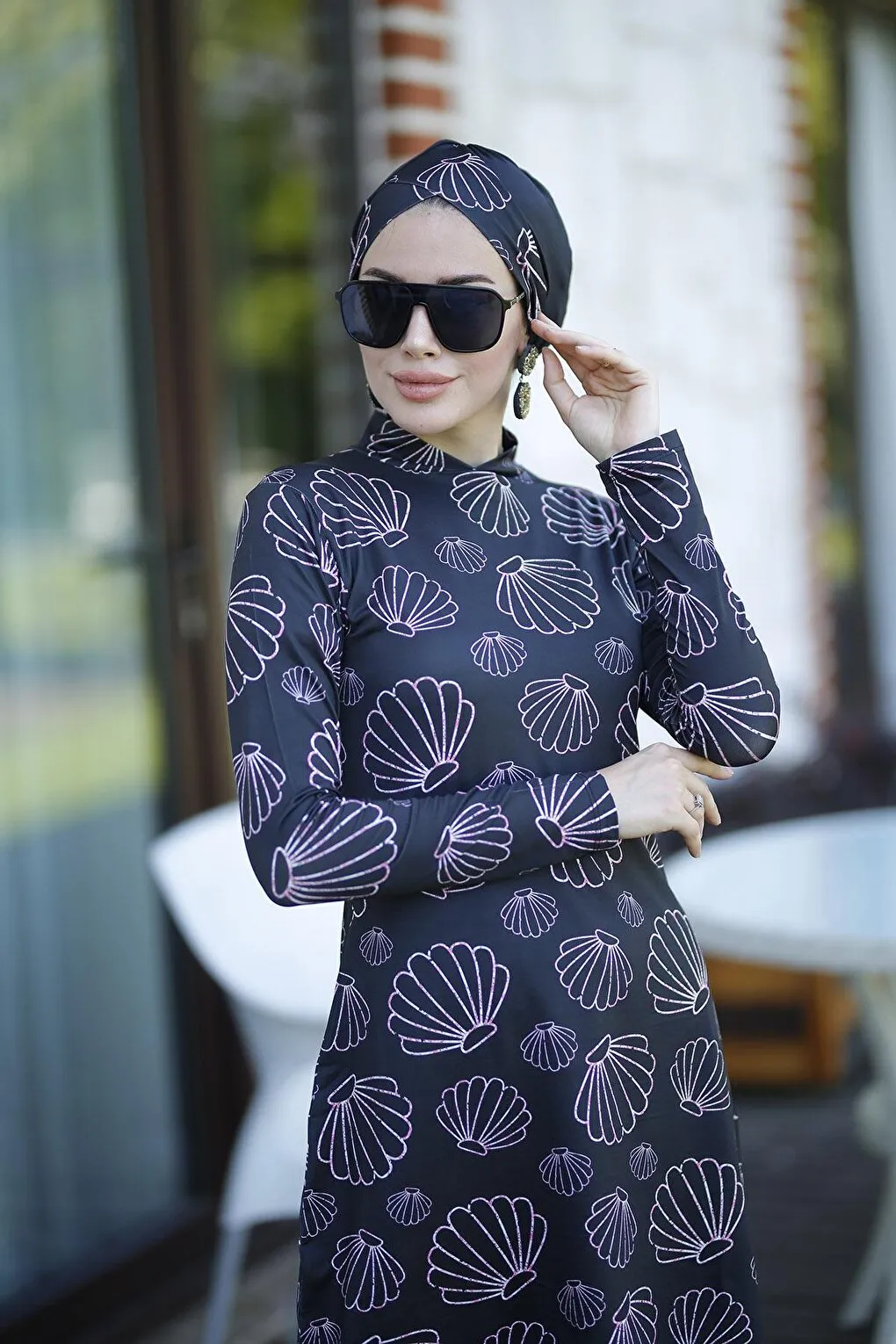 Lycra Full Coverage Hijab Swimsuit 2304 OYSTER