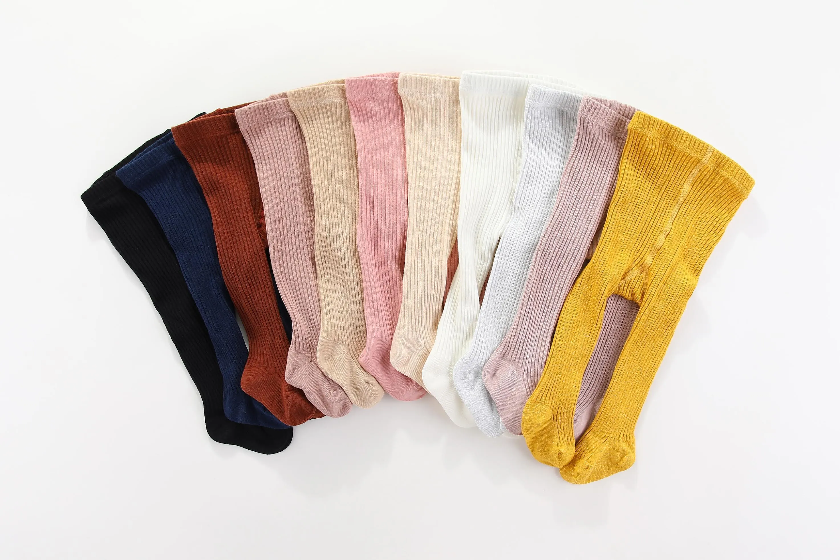 Mamer Classic Cotton Ribbed Tights - White