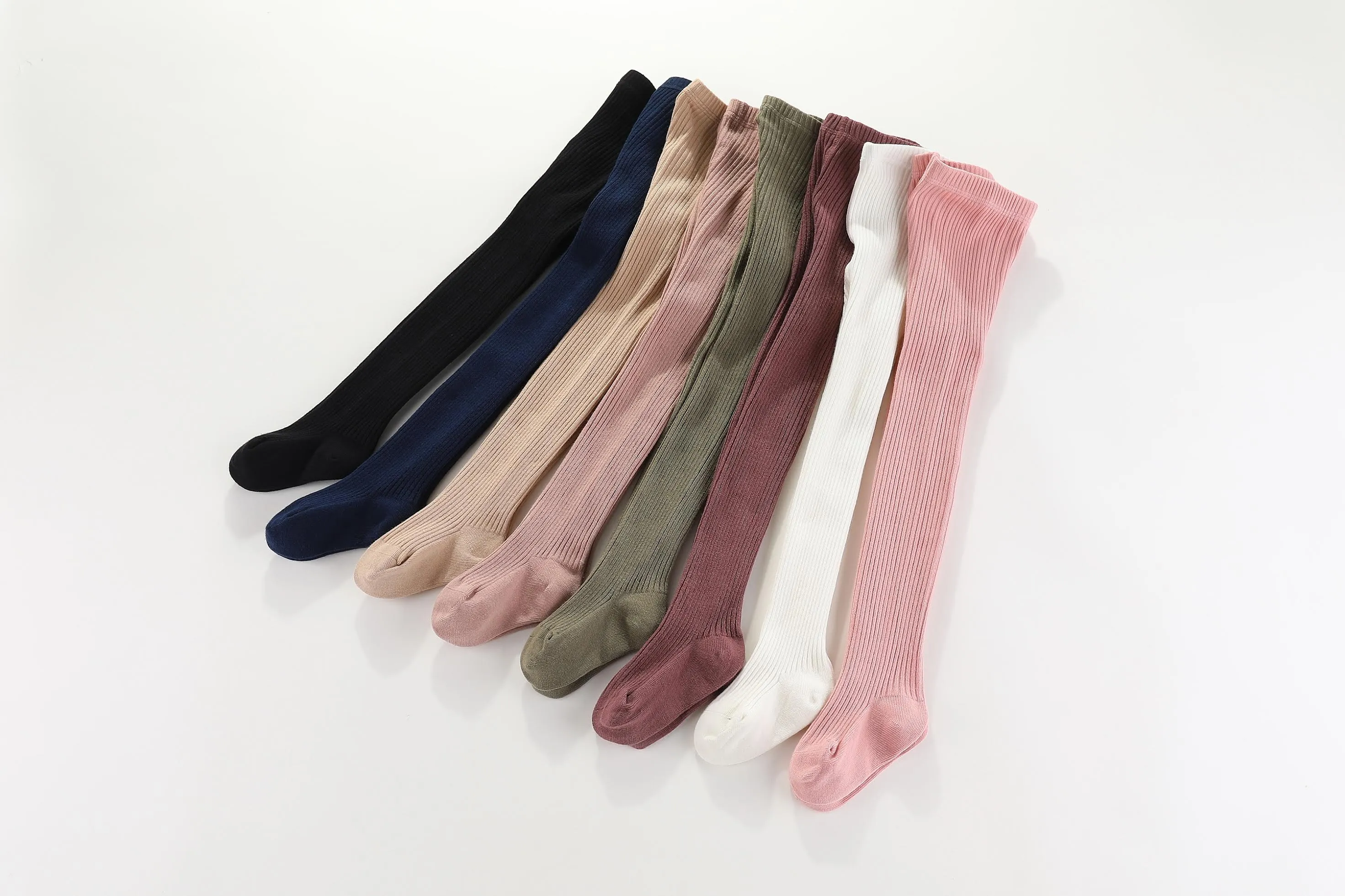 Mamer Classic Cotton Ribbed Tights - White