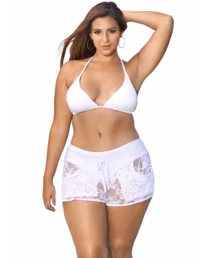 Mapale Beach Shorts & Cover Up White