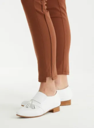 MARCO POLO Full Length Panelled Stitch Pant - Dark Copper