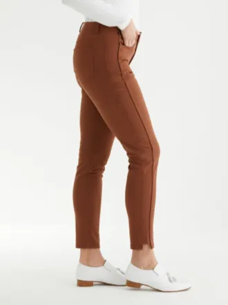 MARCO POLO Full Length Panelled Stitch Pant - Dark Copper
