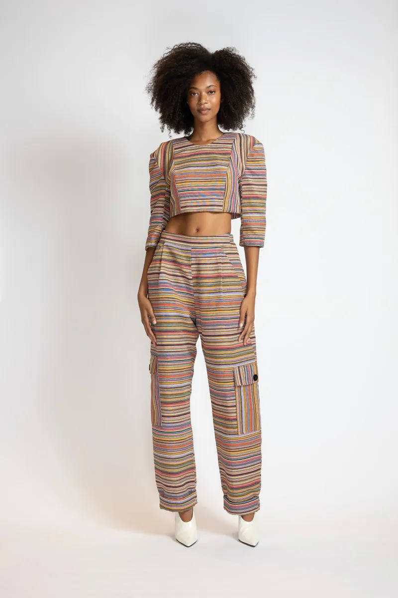 Mashru Jacquard Cargo Trousers