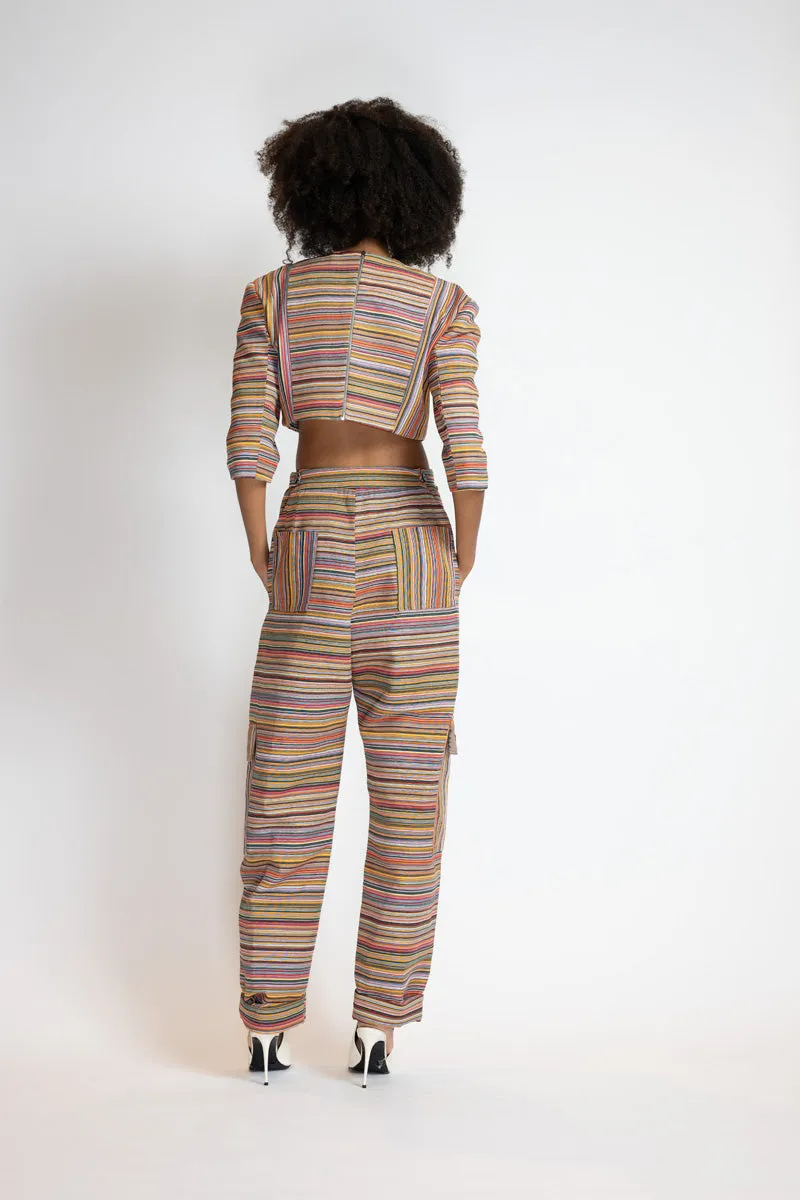 Mashru Jacquard Cargo Trousers